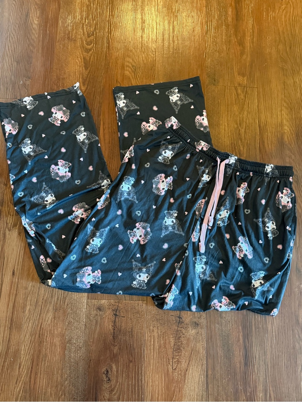 Sanrio Kuromi & My Melody Lounge Pants - XL Tall Inseam Black Pajamas Pockets